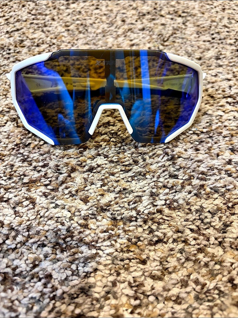 X-TIGER Polarized Sports Sunglasses with Interchangeable Lenses Blue & White